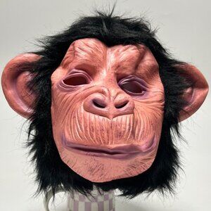 Monkey Mask Latex Full Head Animal Black Chimp mask adult Size